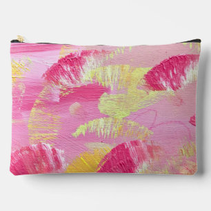 Pink Abstract Art Zipper Pouch or Makeup Bag