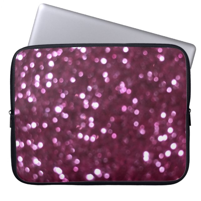 Pink abstract, bokeh defocused lights. laptop sleeve (Front)
