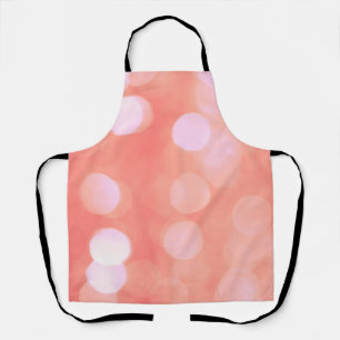 Pink abstract bokeh light dots, feminine design apron