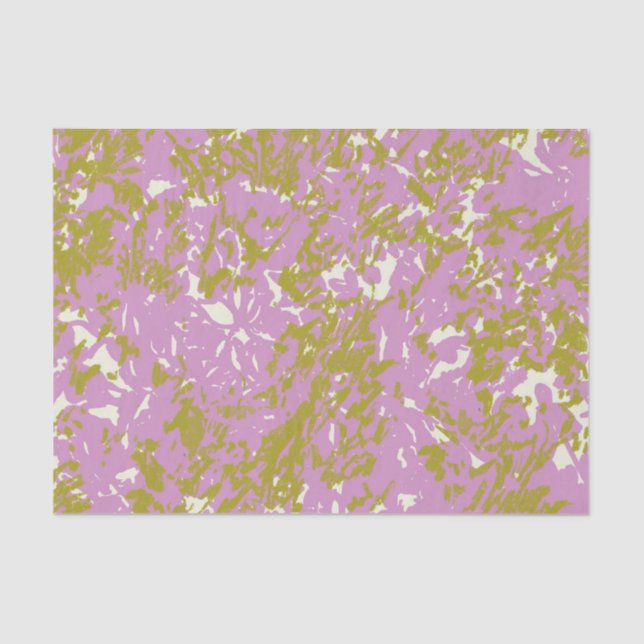 Pink Abstract Botanical Design Tissue Paper (Front)