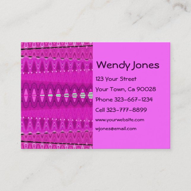 pink abstract business card (Front)