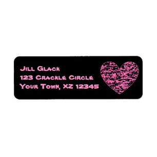 Pink Abstract Crackle Heart