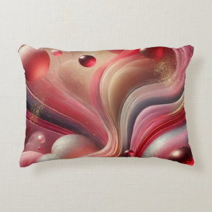 Pink Abstract Design Accent Pillow