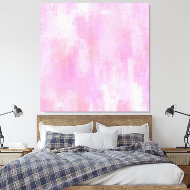 Pink Abstract Digital Painting Canvas (Insitu(Bedroom))