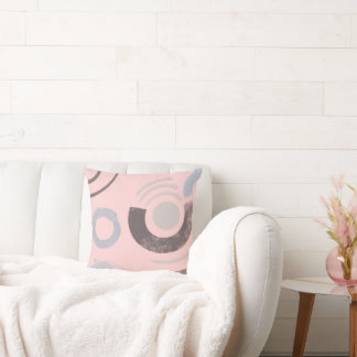 Pink Abstract Doodle Throw Pillow
