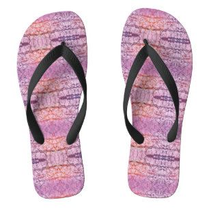 Pink Abstract Flip Flops