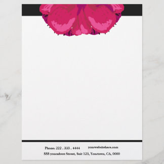 Pink Abstract Flower Letterhead - Chic - Modern