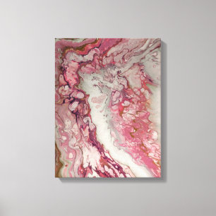 Pink Abstract Fluid Marble Stone Print Canvas