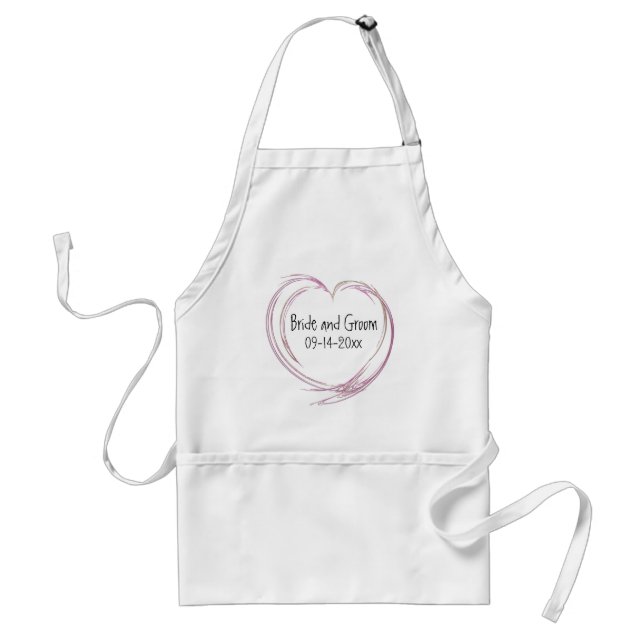 Pink Abstract Heart Wedding Standard Apron (Front)