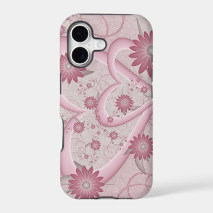 Pink Abstract Hearts & Flowers Love Fractal Art