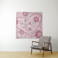 Pink Abstract Hearts & Flowers Love Fractal Art