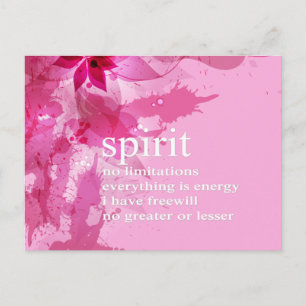 Pink Abstract Inspirational Spiritual Quote Postcard