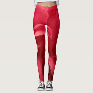 Pink Abstract Marble Floral Pattern Leggings