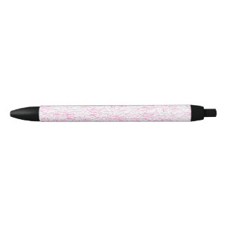 Pink Abstract Office File Folder Set Black Ink Pen