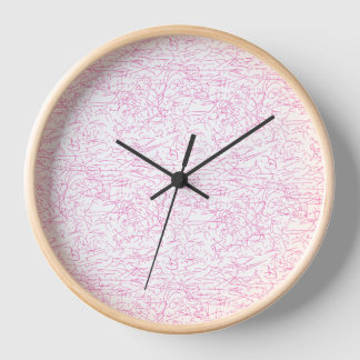 Pink Abstract Office File Folder Set Clock