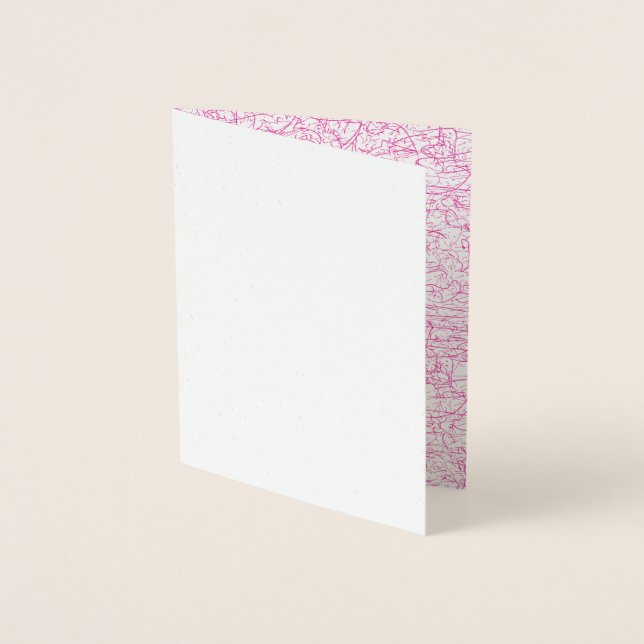 Pink Abstract Office File Folder Set Foil Card (Front)