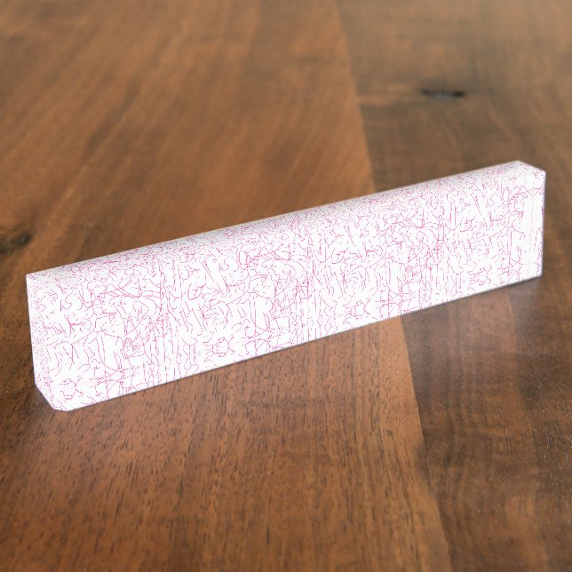 Pink Abstract Office File Folder Set Nameplate (Side)