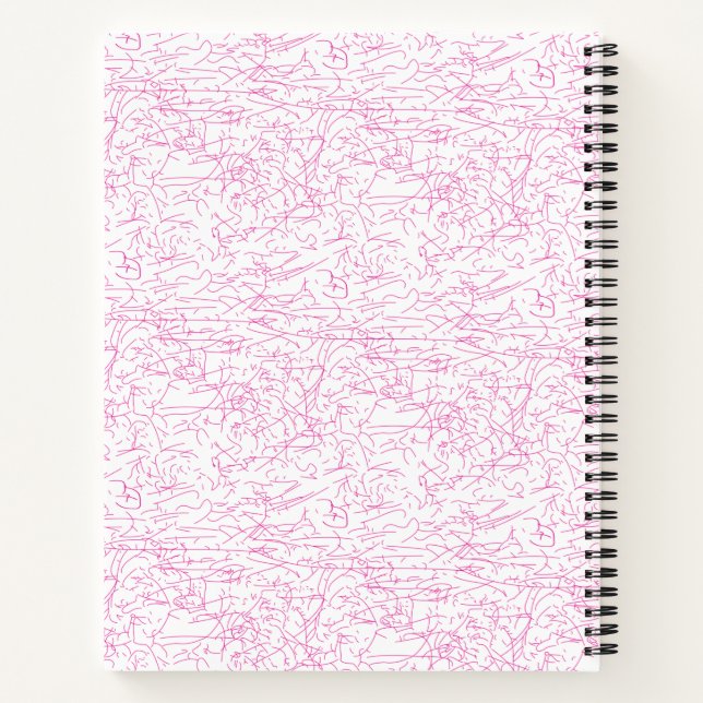 Pink Abstract Office File Folder Set Notebook (Back)