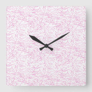 Pink Abstract Office File Folder Set Square Wall Clock