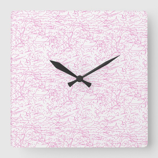 Pink Abstract Office File Folder Set Square Wall Clock (Front)