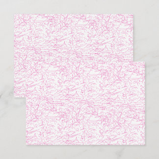 Pink Abstract Office File Folder Set Thank You Card