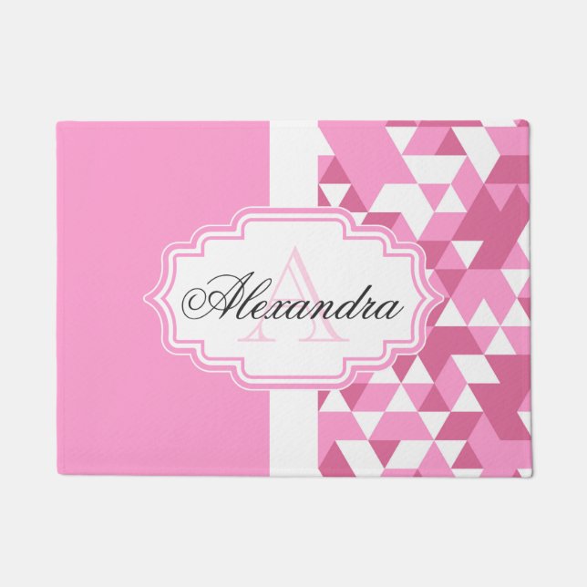 Pink Abstract Pattern Doormat (Front)