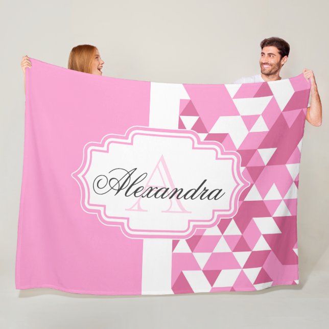 Pink Abstract Pattern Fleece Blanket (In Situ)