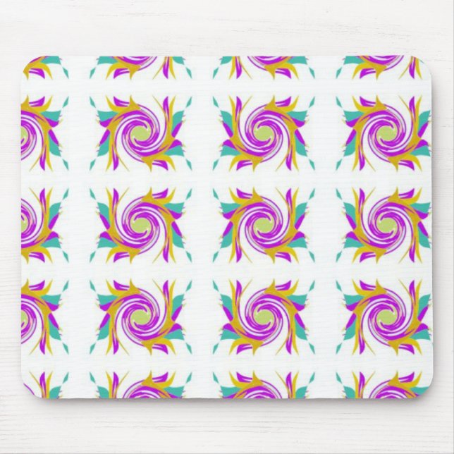 Pink Abstract Pattern Mouse Pad (Front)