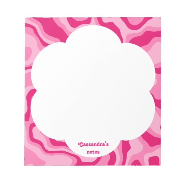 Pink abstract pattern notepad (Front)