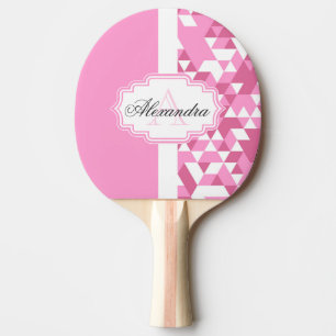 Pink Abstract Pattern Ping Pong Paddle