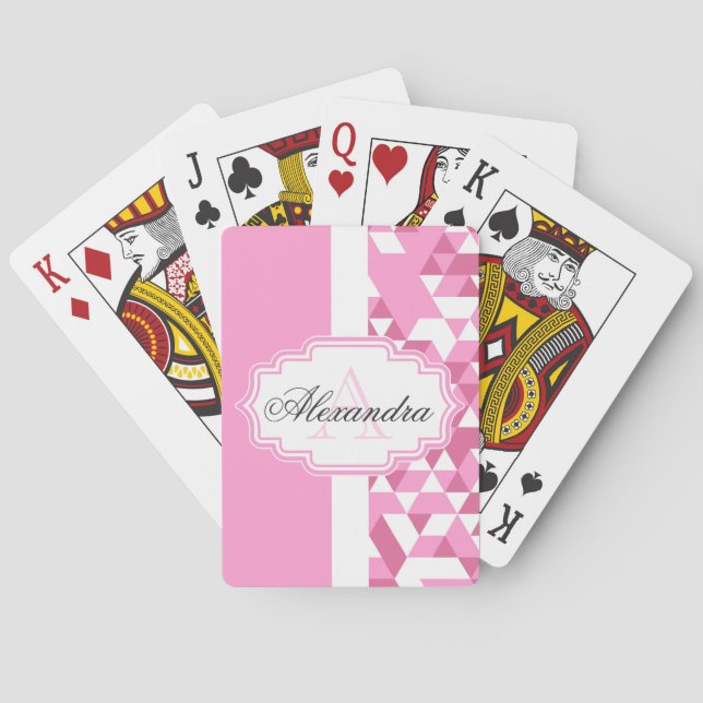 Pink Abstract Pattern Playing Cards (Back)