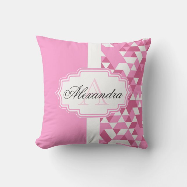 Pink Abstract Pattern Throw Pillow (Front)