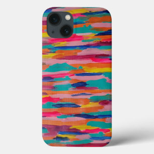 Pink Abstract Stripes  iPhone 13 Case