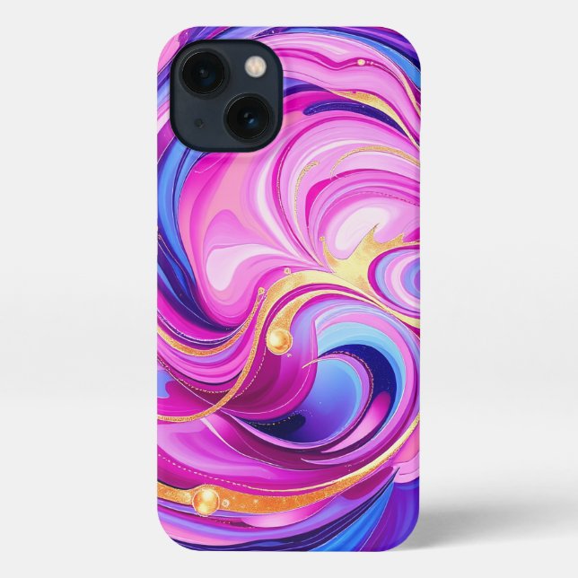 Pink Abstract Swirl iPhone Case (Back)