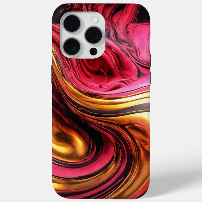 Pink Abstrait iPhone 15 Pro Max Coque (Verso)