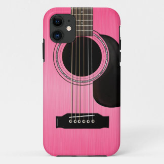 Pink Acoustic Guitar iPhone 11 Case