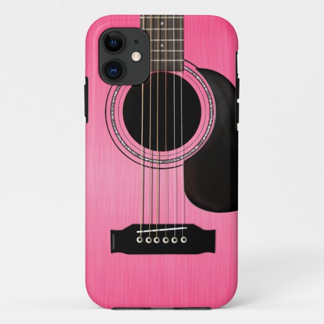 Pink Acoustic Guitar Case-Mate iPhone Case (Back)