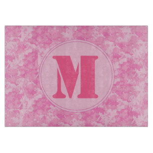 Pink ACU Camo Camoufl Monogram Glass Cutting Board