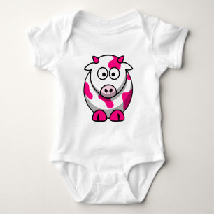 PINK Adorable COW Baby Bodysuit