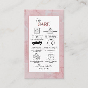 Pink Aesthetic Cake Care  Business Card