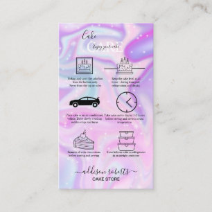 Pink Aesthetic Cake Care Business Card