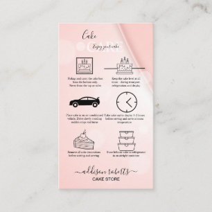 Pink Aesthetic Cake Care  Business Card