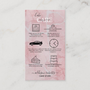 Pink Aesthetic Cake Care Business Card