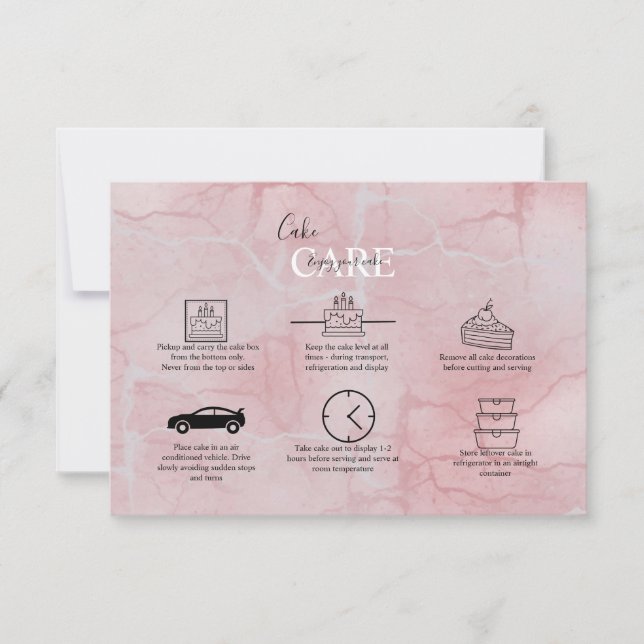 Pink Aesthetic Cake Care  Thank You Card (Front)