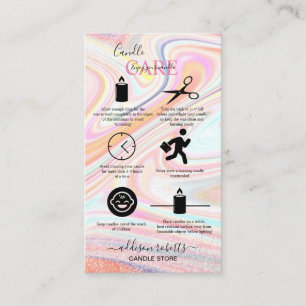 Pink Aesthetic Candle Care  Business Card