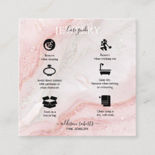 Pink Aesthetic Jewellery Care  Business Card