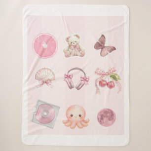 Pink Aesthetic  Sherpa Blanket