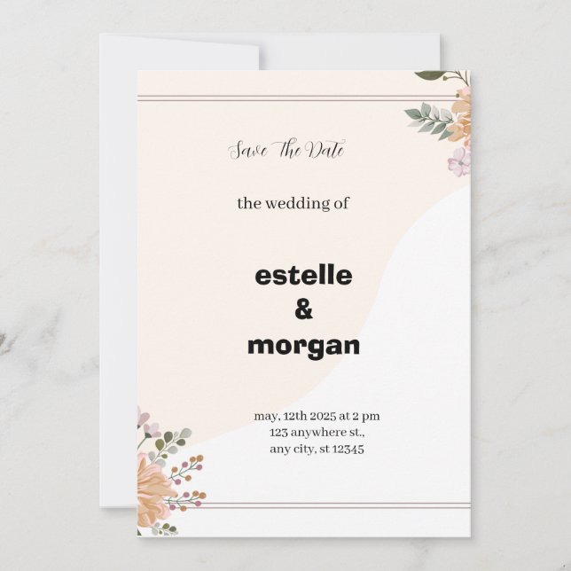 Pink Aesthetic Wedding Invitation (Front)