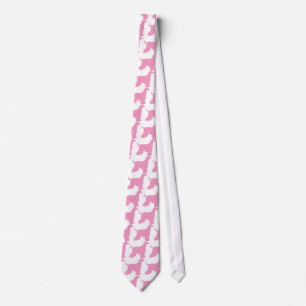 Pink Afghan Hound Dog Tie