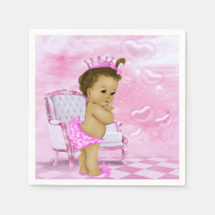 Pink African American Baby Shower Napkin